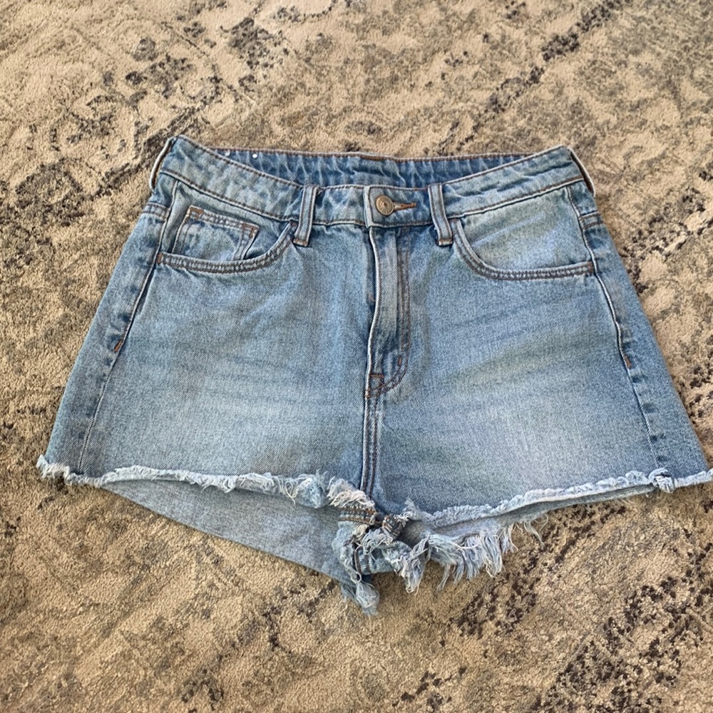 High Rise Cut Off Jean Shorts